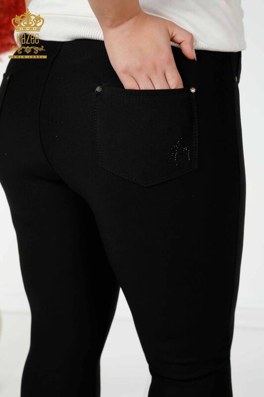 Grossiste Pantalon Leggings Femme Noir - 3357 | KAZEE