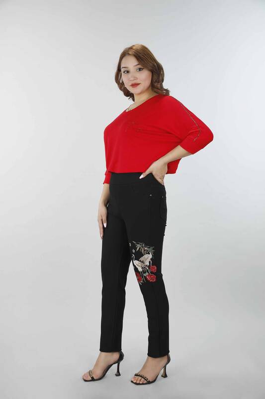 Vente en gros de pantalons à motifs flamants roses et roses pour femmes - 3421 | KAZEE
