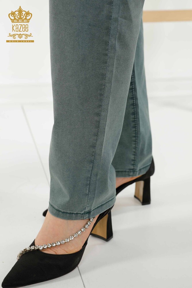 Grossiste Pantalon Femme Poche Détaillée Bleu - 3673 | KAZEE - 6