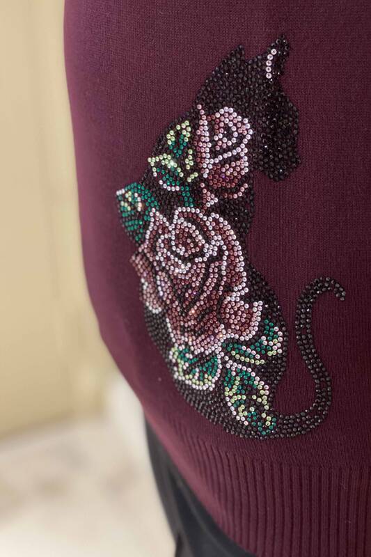 Vente en gros de tricots brodés à motif floral pour femmes. -13752 | KAZEE