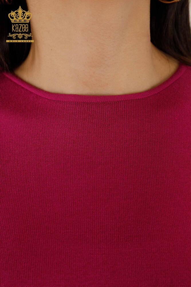 Grossiste Pull Femme - Basique - Violet - 30241 | KAZEE - 3