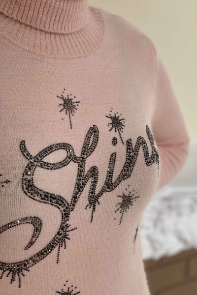 Vente en gros de pull en tricot à col roulé à motif angora pour femmes - 18798 | KAZEE - Thumbnail