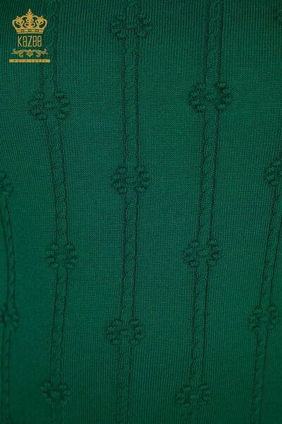 Grossiste Pull en Maille pour Femme Vert à Manches Courtes - 30129 | KAZEE - 3
