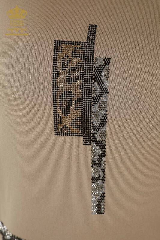 Grossiste en Tricot Femme - Modèle Américain - Beige - 16709 | KAZEE