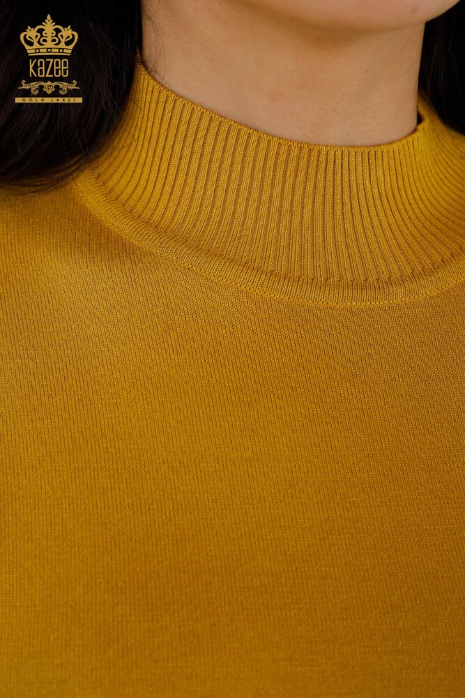 Grossiste Pull Femme Cristal Pierre Brodée Safran - 30013 | KAZEE - 4