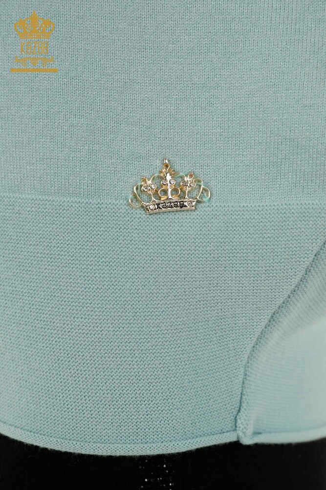 Grossiste Pull Femme Basique Bleu Clair - 30241 | KAZEE - 6