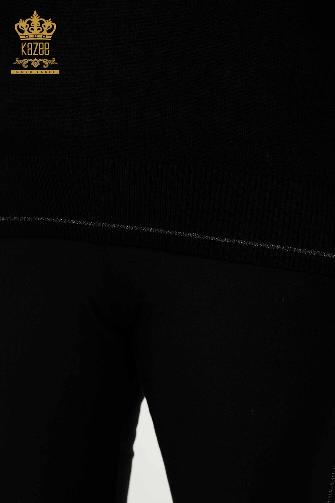 Grossiste Pull en Tricot Femme - Basique - Noir - 30110 | KAZEE - 6