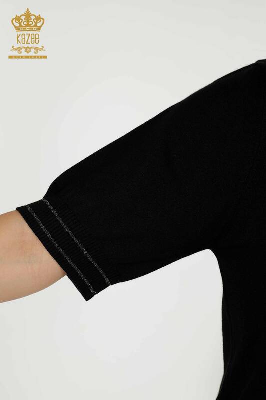 Grossiste Pull en Tricot Femme - Basique - Noir - 30110 | KAZEE