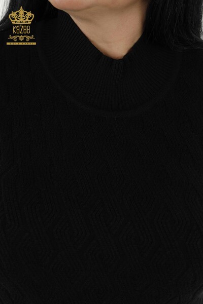 Grossiste Pull en Tricot Femme - Basique - Noir - 16181 | KAZEE - Thumbnail