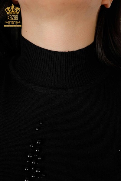 Grossiste Pull Tricot Femme Modèle Américain Noir - 16929| KAZEE - Thumbnail