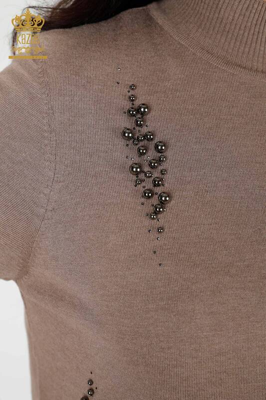 Grossiste Pull Tricot Femme Modèle Américain Vison - 16929| KAZEE