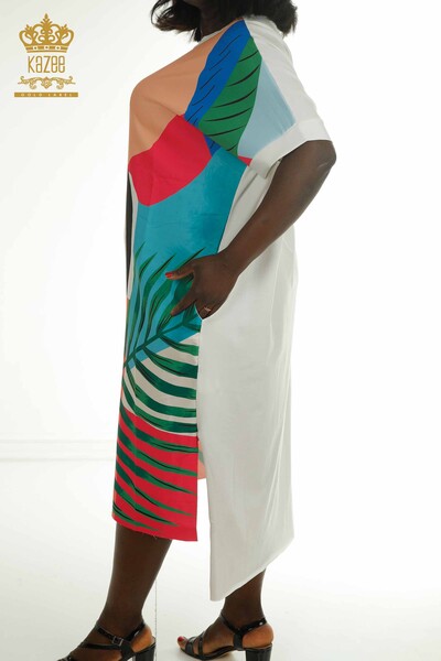 Robe Femme À Motifs Écru - 2402-231040 | S&M - Thumbnail
