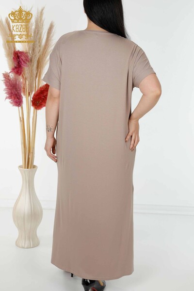 Grossiste Robe Femme Motif Floral Vison - 7733 | KAZEE - Thumbnail
