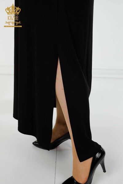 Grossiste Robe Femme Motif Oiseaux Noir - 7735 | KAZEE - Thumbnail