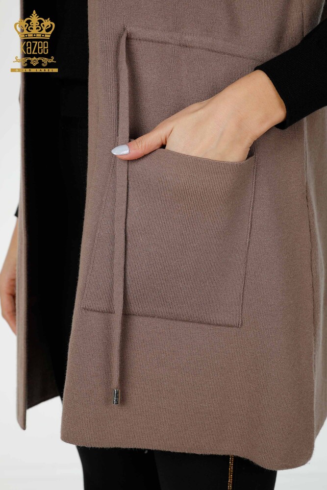 Grossiste Gilet Femme Pierre Brodé Vison - 16830 | KAZEE - 4