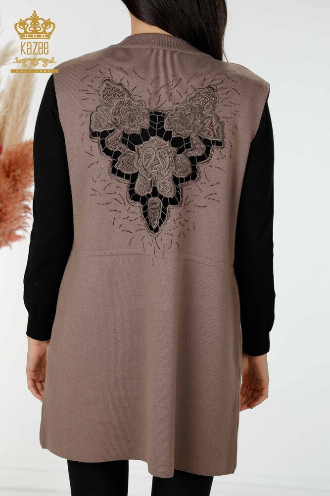 Grossiste Gilet Femme Pierre Brodé Vison - 16830 | KAZEE - 5