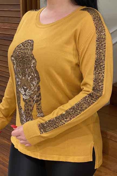 en gros de Vêtements pour femmes Tricots pour femmes à motifs léopard - 16199 | Kazee - Thumbnail