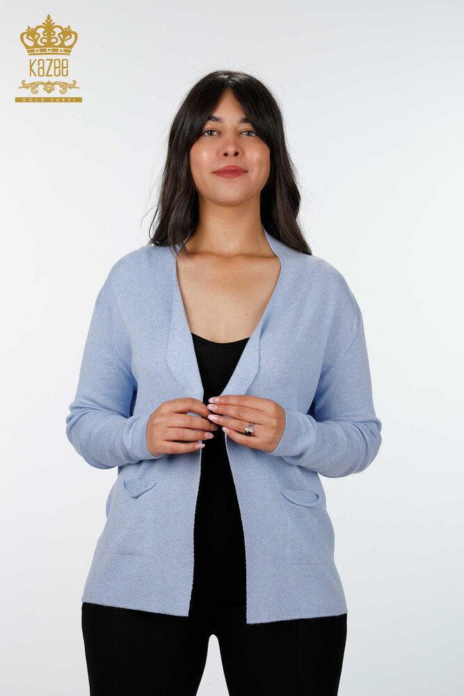 Grossiste Femmes Cardigan Deux Poche Détaillée Viscose - 14687 | KAZEE - 1
