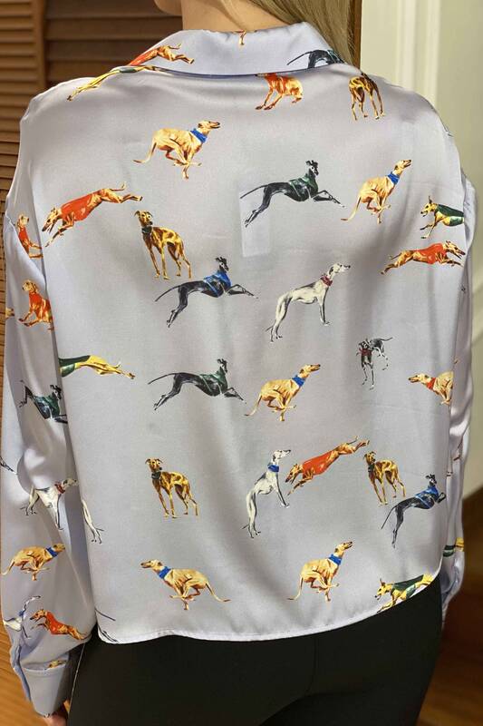 Vente en gros de chemise en satin à motif animalier pour femme - 17200 | KAZEE