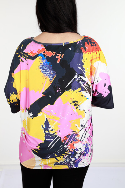 Vente en gros de chemisiers pour femmes motif de couleur numérique - 12059 | KAZEE - Thumbnail
