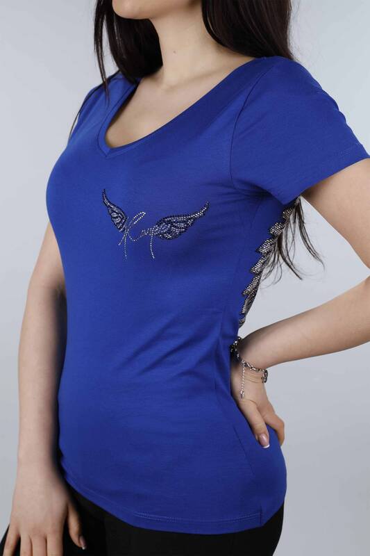 Vente en gros V Neck Wing Pattern Kazee Print Blouse Pour Femmes - 77701 | KAZEE