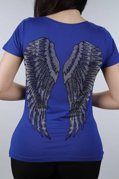 Vente en gros V Neck Wing Pattern Kazee Print Blouse Pour Femmes - 77701 | KAZEE - Thumbnail