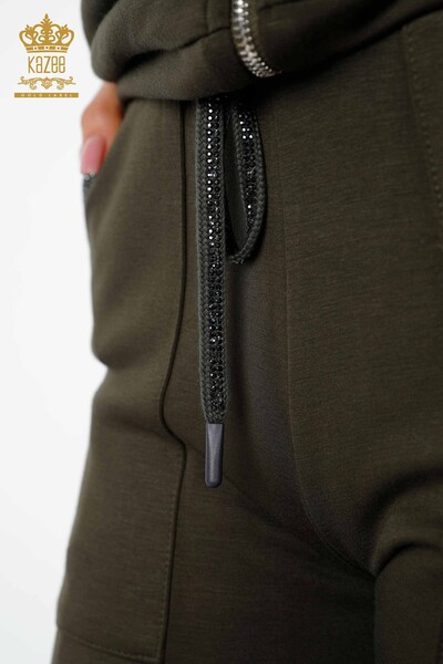 Vente en gros Ensemble Survêtement Capuche Kaki Pour Femme - 17427 | KAZEE - 9