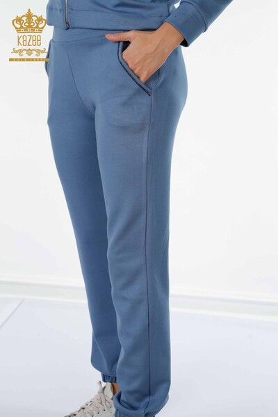 Grossiste Ensemble Survêtement Femme Poche À Capuche Indigo - 17426 | KAZEE - 7