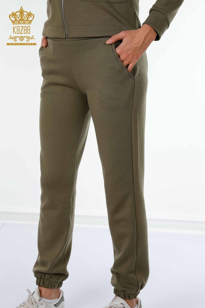 Grossiste Ensemble Survêtement Femme Poche À Capuche Kaki - 17426 | KAZEE - 10