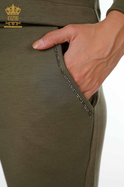 Grossiste Ensemble Survêtement Femme Poche À Capuche Kaki - 17426 | KAZEE - 11