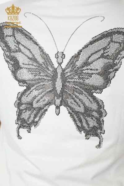 Grossiste Ensemble Survêtement Femme Motif Papillon Ecru - 17391 | KAZEE - 13