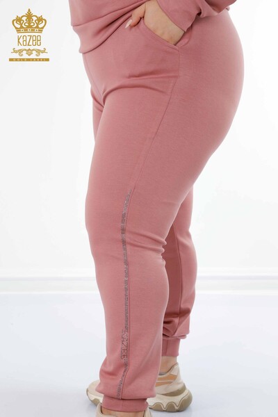 Grossiste Ensemble Survêtement Femme Hoodie Rose - 17477 | KAZEE - 6