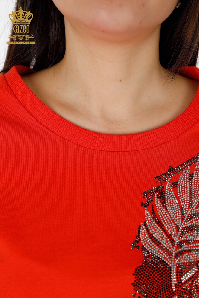 Vente en gros Ensemble Survêtement Tiger Detail Orange Pour Femme - 17459 | KAZEE - 5