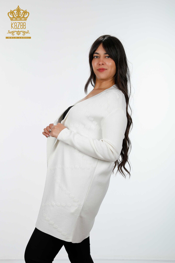 Grossiste Cardigan Femme Motif Long Viscose - 15440 | KAZEE - 2