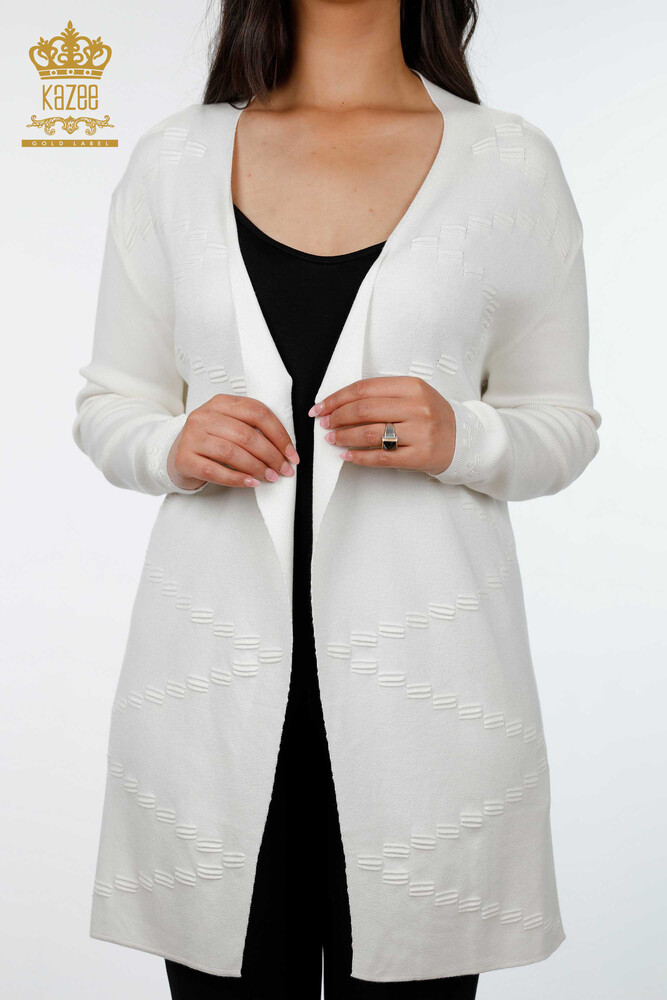 Grossiste Cardigan Femme Motif Long Viscose - 15440 | KAZEE - 3