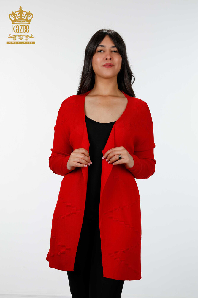 Grossiste Cardigan Femme Motif Long Viscose - 15440 | KAZEE - 22