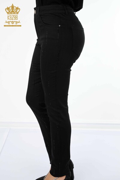 Grossiste Pantalon Denim Femme Noir - 3598 | KAZEE - Thumbnail