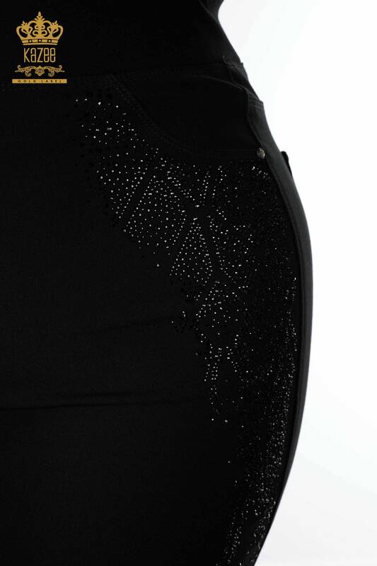 Jupe Femme En Gros Avec Détail Fente Noir - 4205 | KAZEE