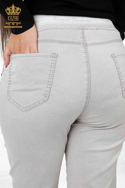Vente en gros de pantalons pour femmes avec fil cravate Kazee poche détaillée - 3532 | KAZEE - Thumbnail