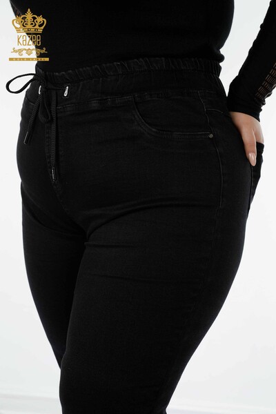 Grossiste Pantalon Femme Noir Taille Élastique - 3660 | KAZEE - 5