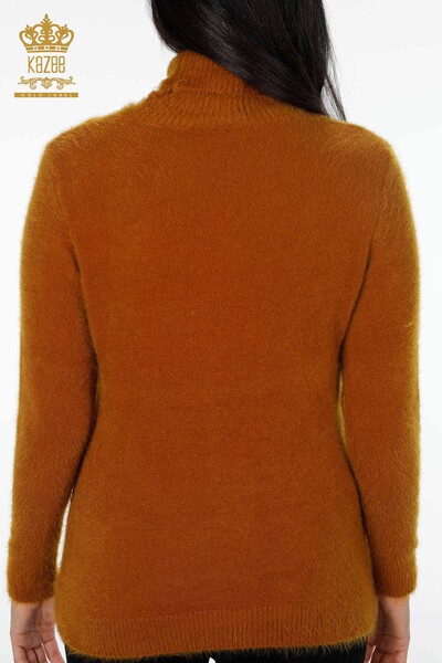 Vente en gros de pull en tricot pour femme à col roulé et logo à manches longues - 18843 | KAZEE - Thumbnail