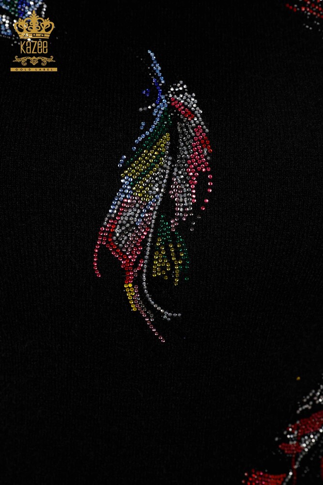 Grossiste Tunique Tricot Femme Couleur Plume Motif Pierre Brodée - 18892 | KAZEE - 13