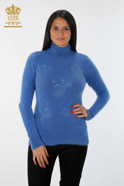 Vente en gros de pull en tricot pour femmes chat détaillé pierre brodé - 18759 | KAZEE - Thumbnail
