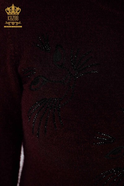 Vente en gros de pull en tricot pour femmes chat détaillé pierre brodé - 18759 | KAZEE - Thumbnail