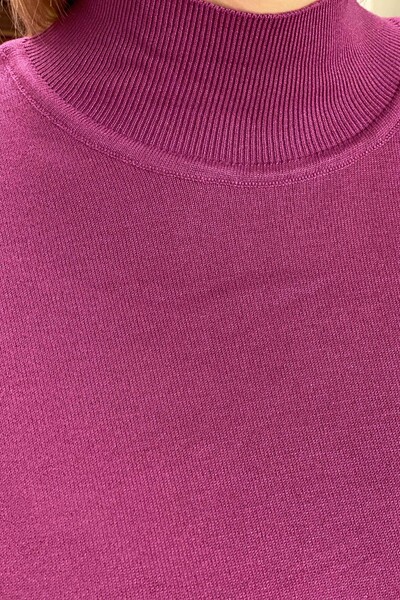 Vente en gros pull en tricot à col montant avec boutons pour femmes - 16130 | KAZEE - Thumbnail