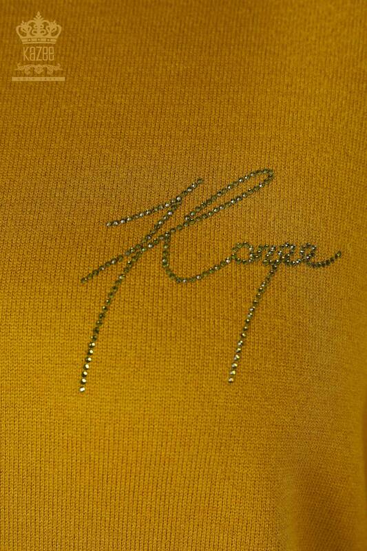 Vente en gros de pull en tricot pour femme à manches chauve-souris Kazee brodé de pierres détaillées - 16739 | KAZEE