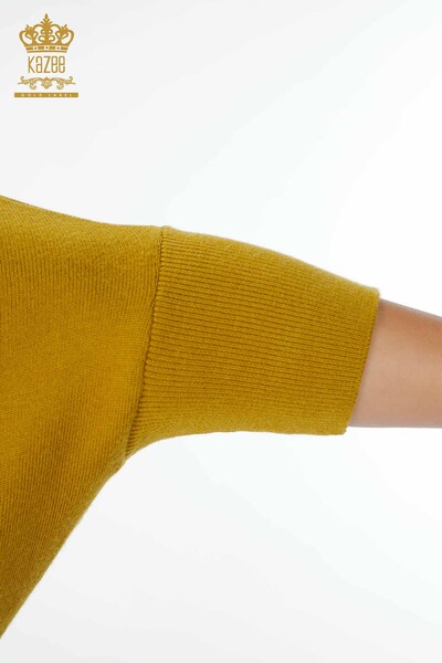 Vente en gros de pull en tricot pour femme à manches chauve-souris Kazee brodé de pierres détaillées - 16739 | KAZEE - Thumbnail
