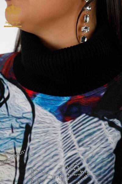 Vente en gros de pulls en tricot pour femmes Motif d'impression numérique - 16914 | KAZEE - Thumbnail