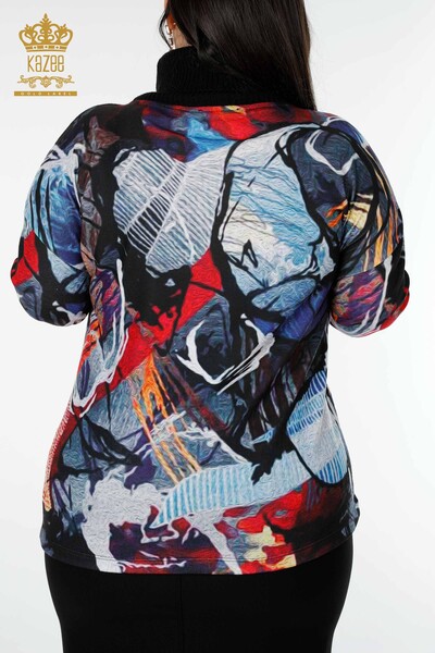Vente en gros de pulls en tricot pour femmes Motif d'impression numérique - 16914 | KAZEE - Thumbnail