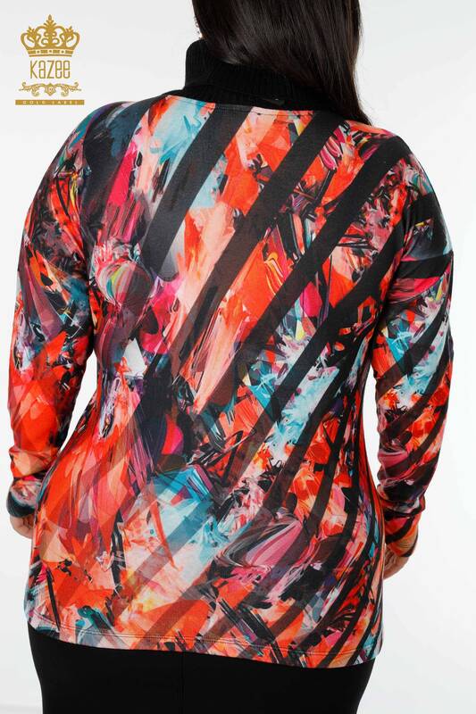 Vente en gros de pulls en tricot pour femmes Motif d'impression numérique - 16916 | KAZEE